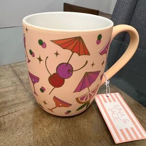 Peach Mug with Cocktail Design